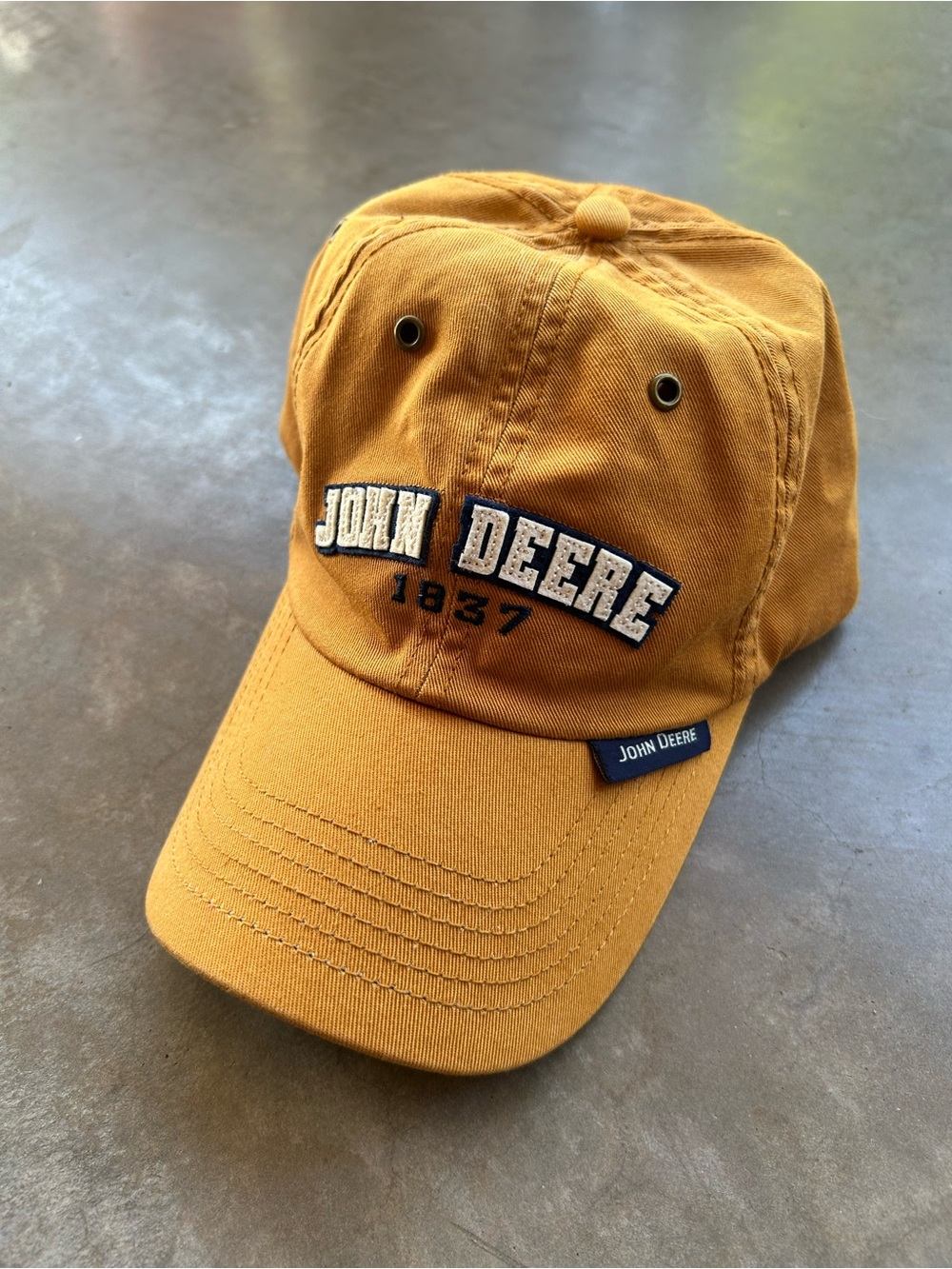 John Deere Yellow-Mustard Embroidered Logo Cap